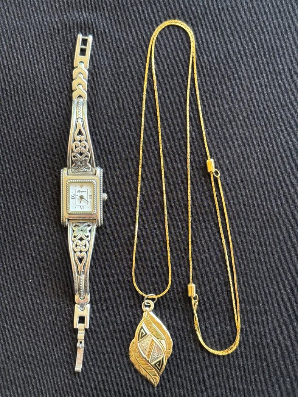 Brighton Hamilton Women’s Floral Bracelet Watch & Bonus Necklace